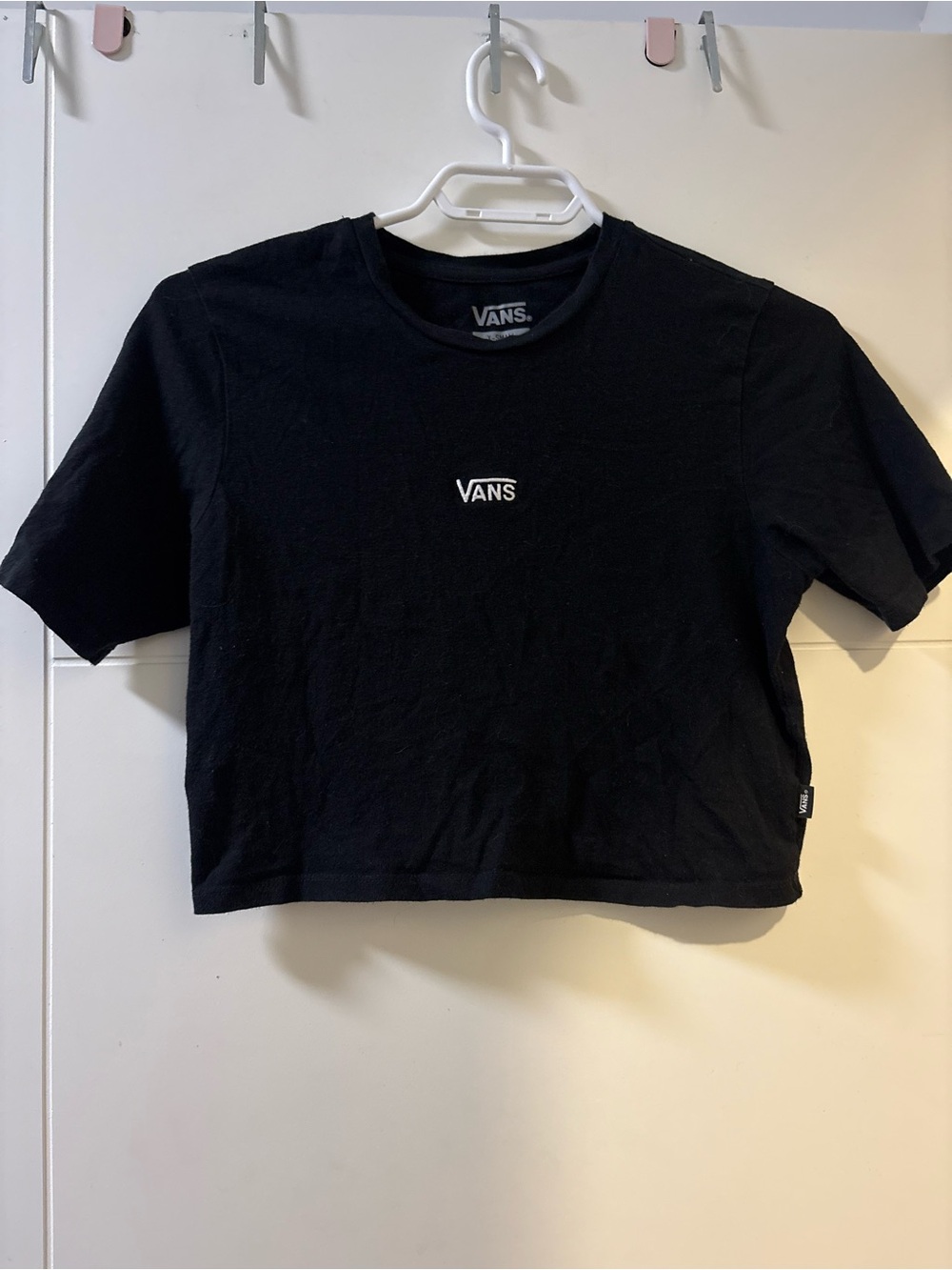 Vans Black Cropped Logo Shirt